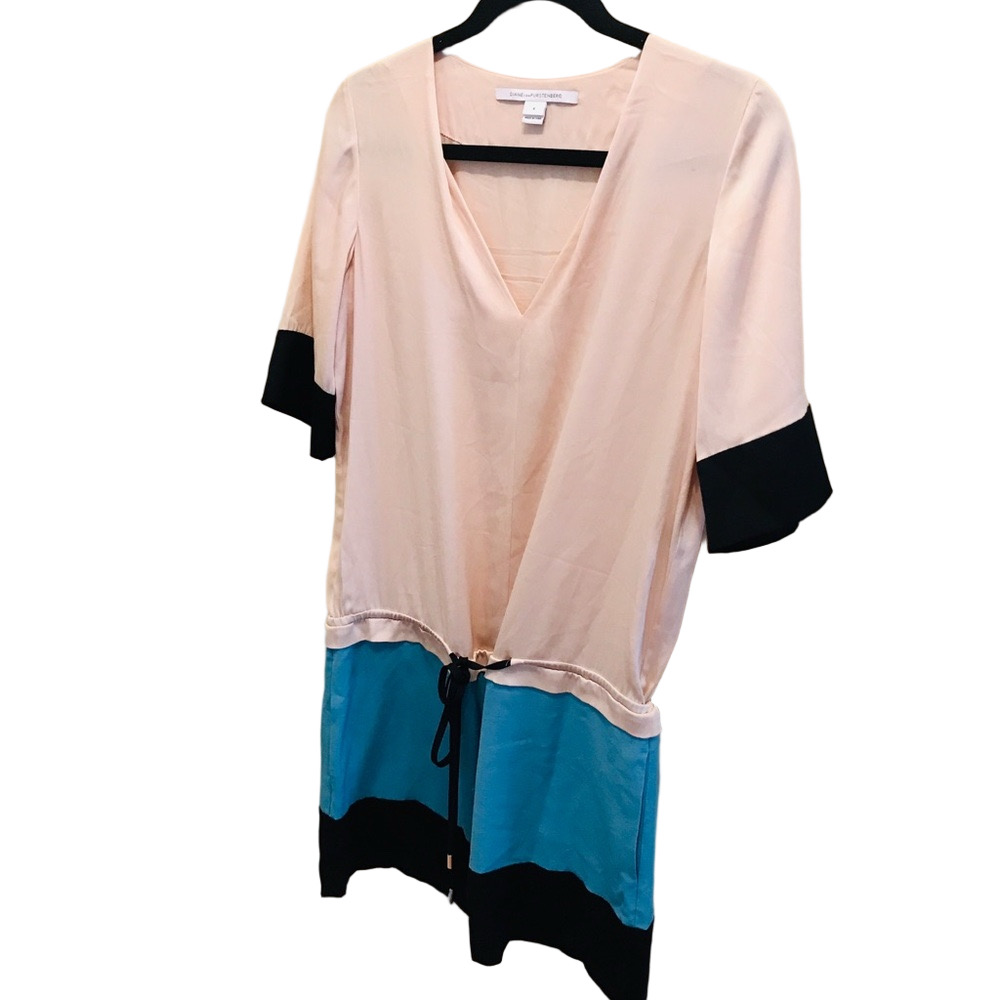 DVF 100% silk dress, Sz 4
